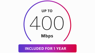 Up to 400 Mbps included for 1 year